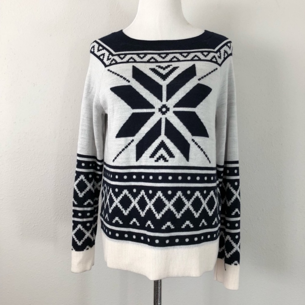 LOFT Ann Taylor Snowflake Wool Blend Sweater